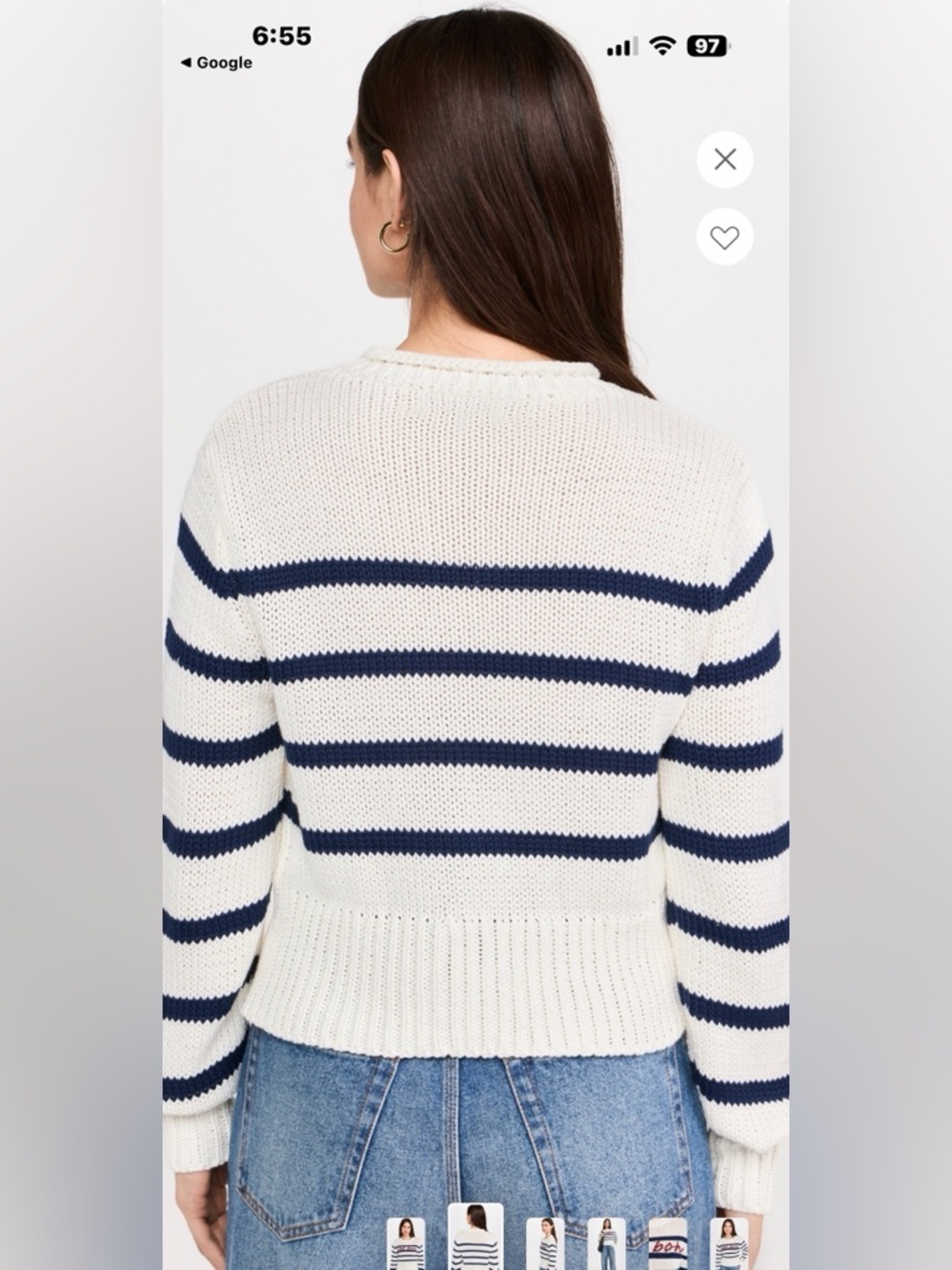 En Saison Helena Striped Boat Neck Sweater - Picture 2 of 9